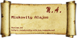 Miskovity Alajos névjegykártya
